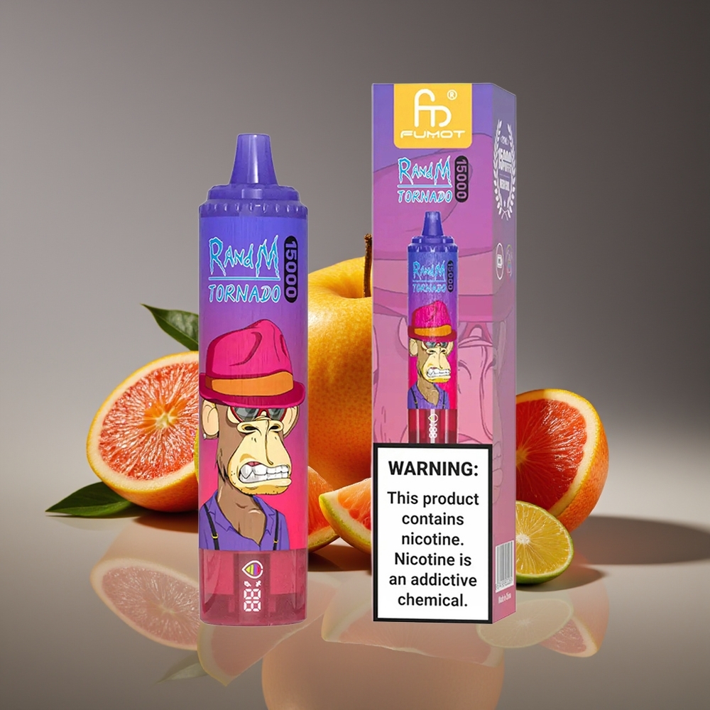 RandM Fumot Tornado 15000 Puffs 25ml 850mAh Mesh LCD Type-C Sour Apple