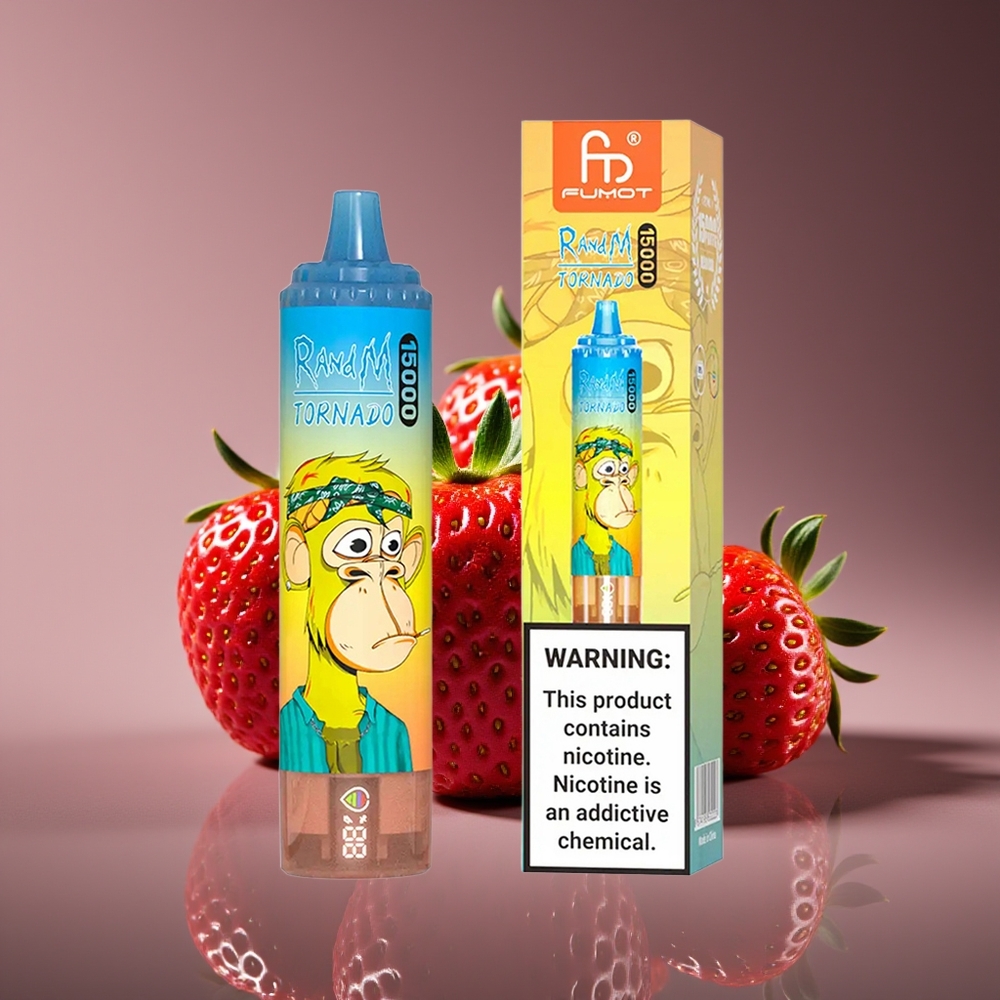 RandM Fumot Tornado 15000 Puffs 25ml 850mAh Mesh Strawberry Disposable Vape