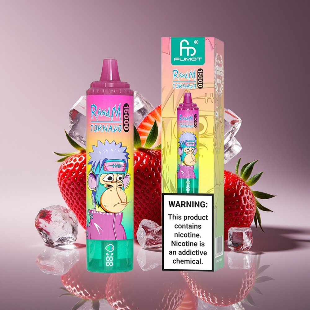 RandM Fumot Tornado 15000 Puffs 25ml 850mAh Mesh Strawberry Ice Disposable Vape
