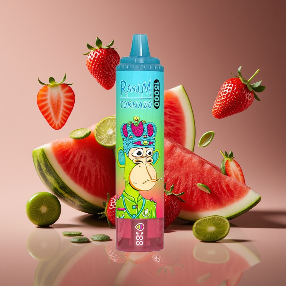 RandM Fumot Tornado 15000 Puffs 25ml 850mAh Mesh Strawberry Watermelon Disposable Vape