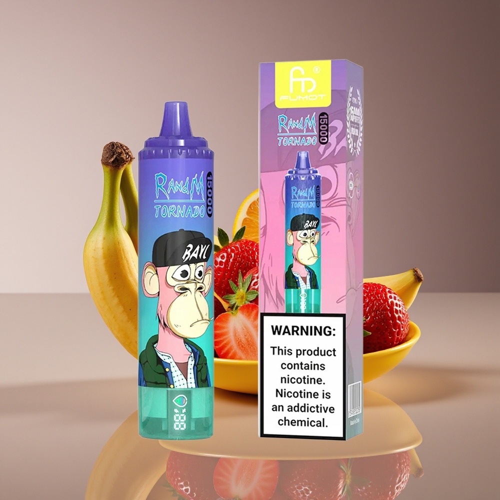 RandM Fumot Tornado 15000 Puffs 25ml 850mAh USB-C Strawberry Banana Disposable Vape