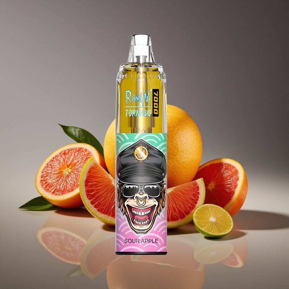 RandM Fumot Tornado 7000 Puffs 14ML 850MAH Mesh RGB Air-Adjustable Sour Apple