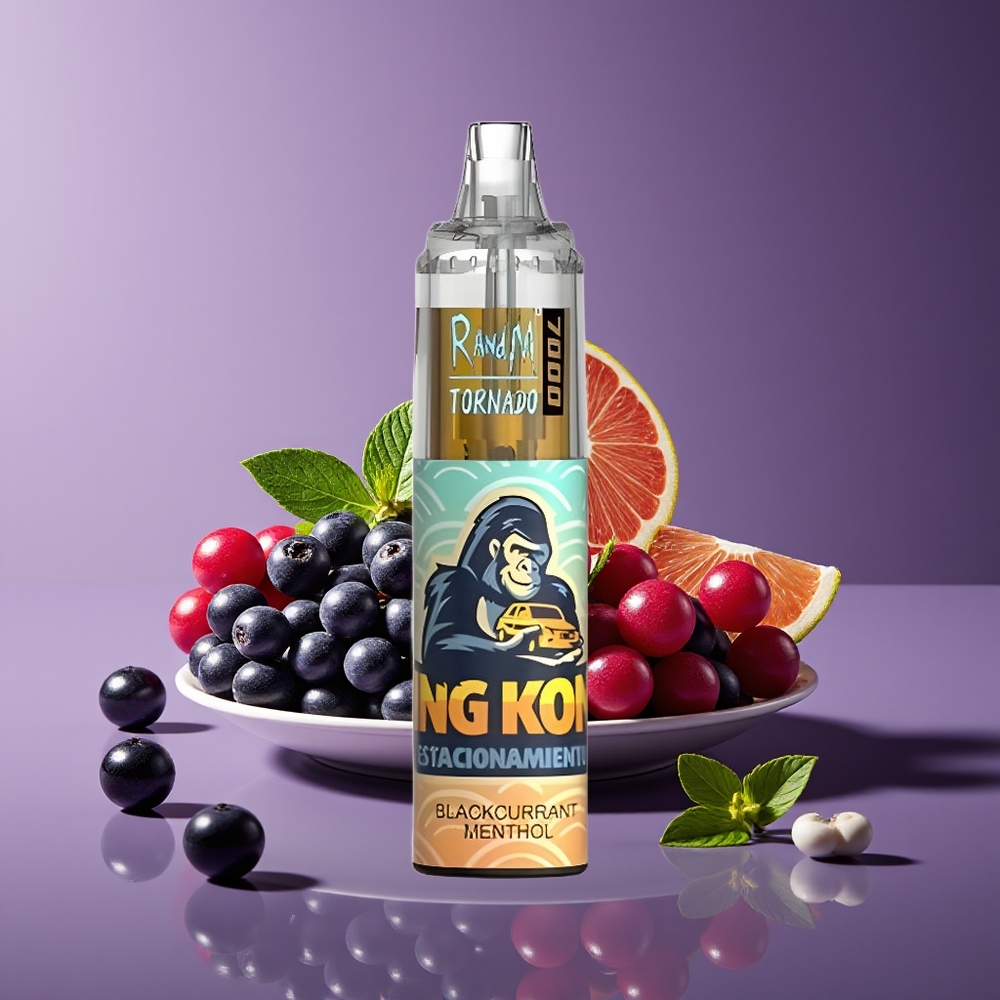 RandM Fumot Tornado 7000 Puffs 14ML Mesh Air-Adjustable Blackcurrant Menthol Disposable Vape