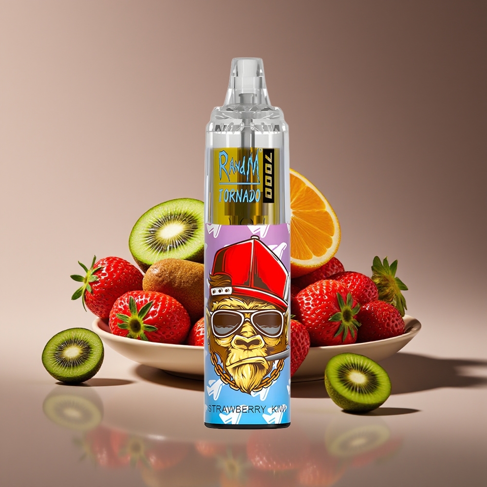 RandM Fumot Tornado 7000 Puffs 14ML Mesh Air-Adjustable Strawberry Kiwi Disposable Vape