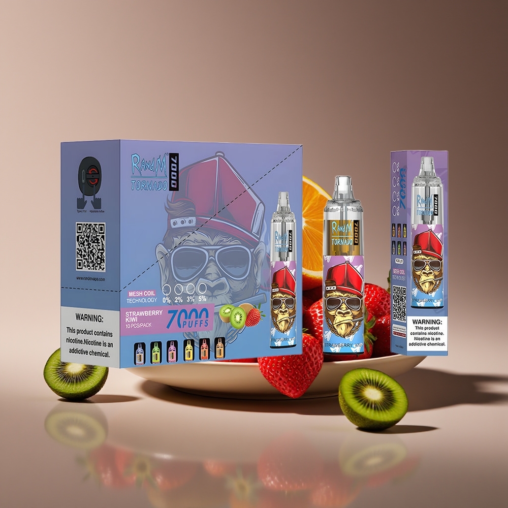 RandM Fumot Tornado 7000 Puffs 14ML Mesh Air-Adjustable Strawberry Kiwi Disposable Vape