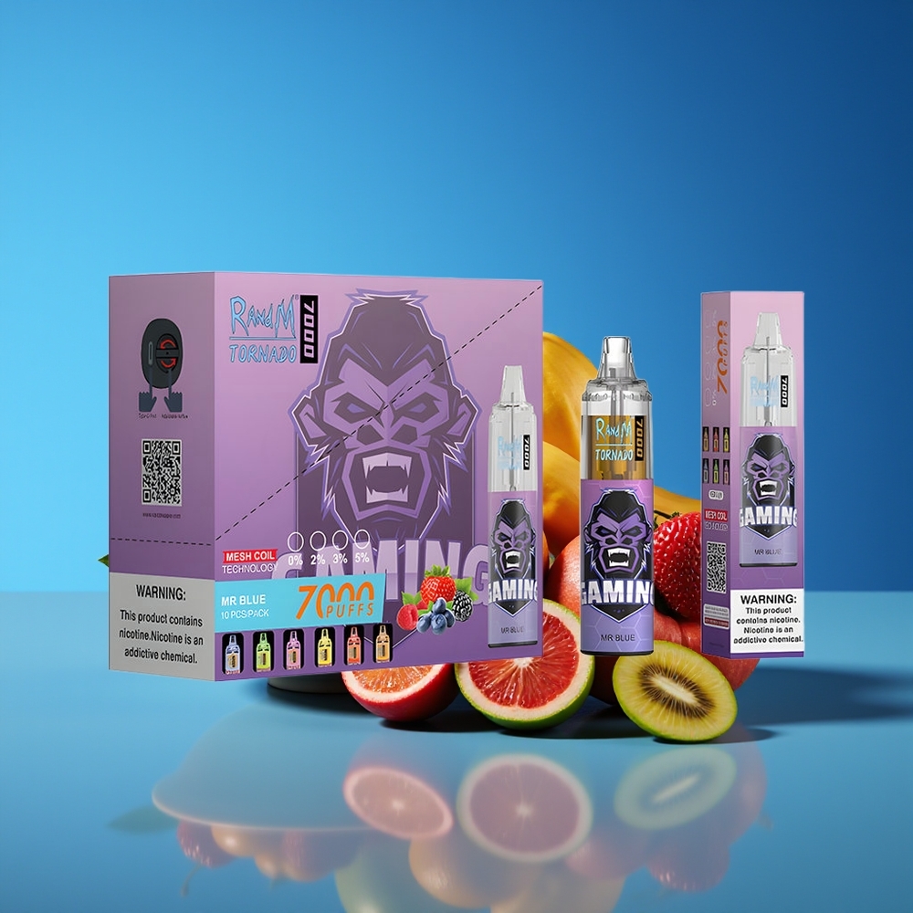 RandM Fumot Tornado 7000 Puffs 14ML Mesh Coil Air-Adjustable Dr Blue Disposable Vape