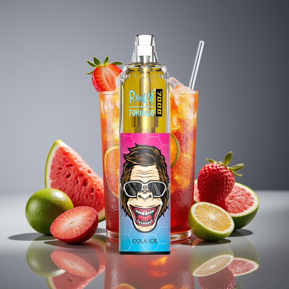 RandM Fumot Tornado 7000 Puffs 14ML Mesh Coil Type-C RGB Air-Adjustable Cola Ice Disposable Vape