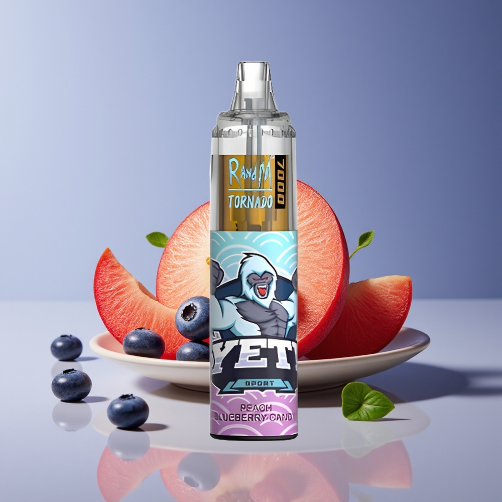 RandM Fumot Tornado 7000 Puffs 14ML Mesh RGB Air-Adjustable Peach Blueberry Candy
