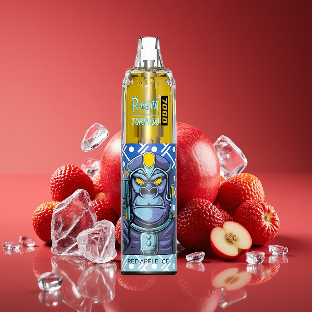 RandM Fumot Tornado 7000 Puffs 14ML Mesh RGB Air-Adjustable Red Apple Ice Disposable Vape