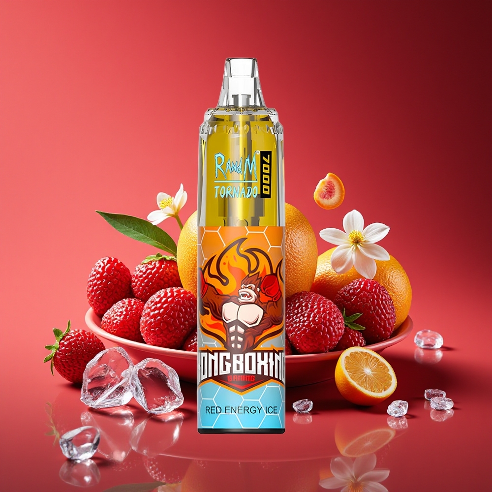 RandM Fumot Tornado 7000 Puffs 14ML Mesh RGB Air-Adjustable Red Energy Ice Disposable Vape