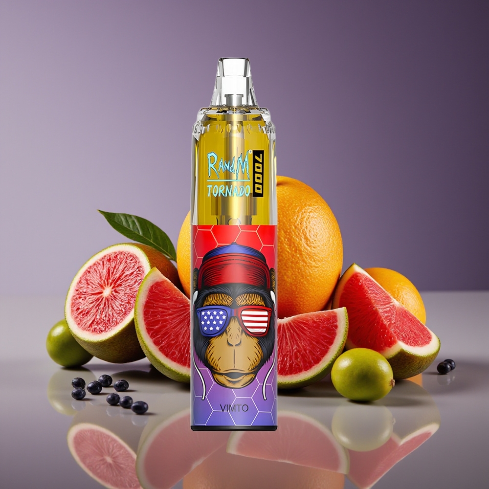 RandM Fumot Tornado 7000 Puffs 14ML Mesh RGB Air-Adjustable Type-C Vimto Disposable Vape