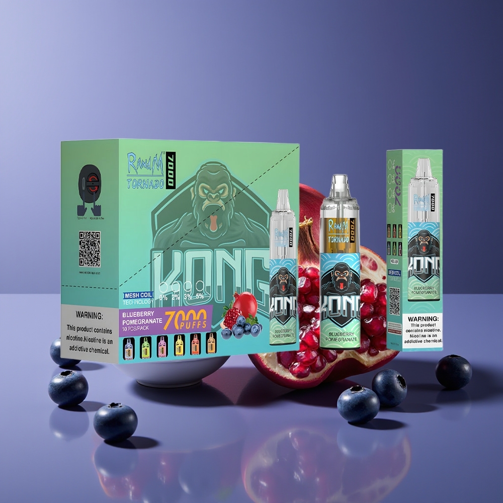RandM Fumot Tornado 7000 Puffs 14ML Mesh RGB Type-C Air-Adjustable Blueberry Pomegranate