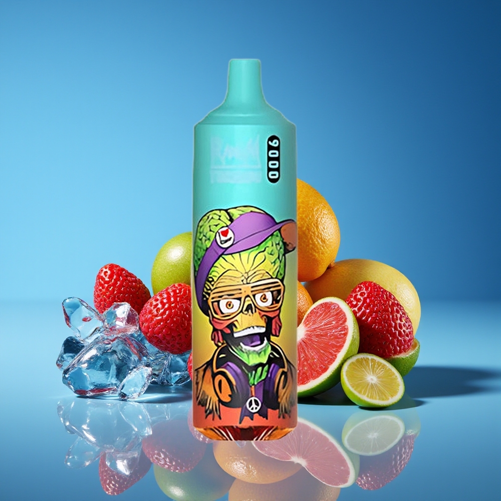 RandM Fumot Tornado 9000 Puffs 18mL Mesh RGB 54 Flavors Bluelicious Ice Disposable Vape
