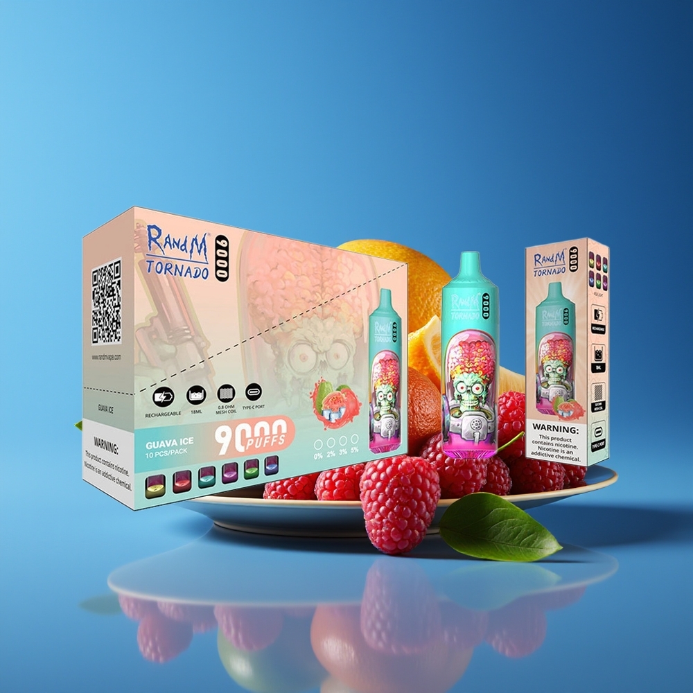 RandM Fumot Tornado 9000 Puffs 18mL Mesh RGB Blue Sour Raspberry Disposable Vape