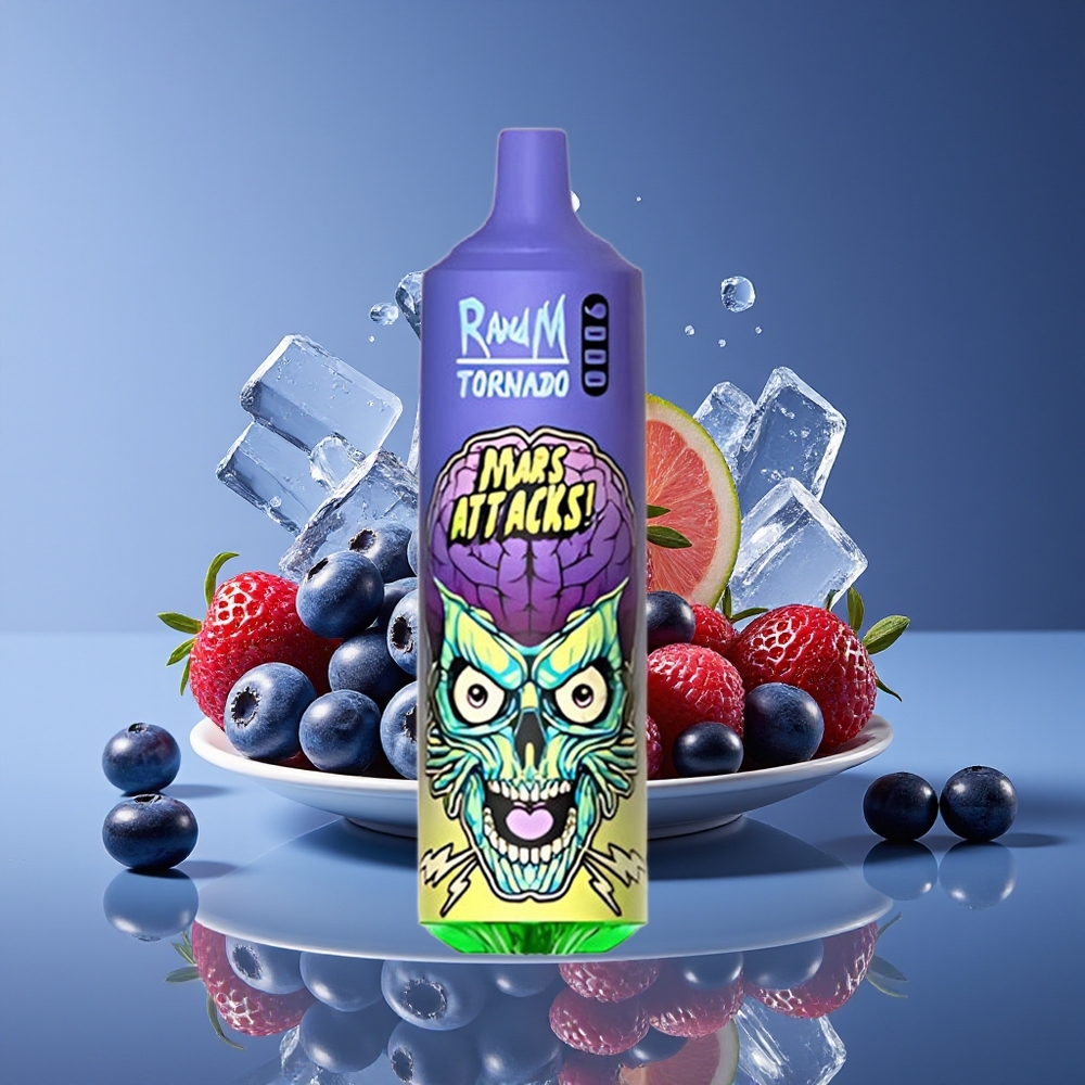 RandM Fumot Tornado 9000 Puffs 18mL Mesh RGB Disposable Vape Blueberry Ice