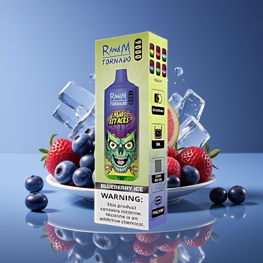 RandM Fumot Tornado 9000 Puffs 18mL Mesh RGB Disposable Vape Blueberry Ice