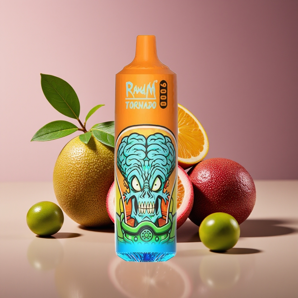 RandM Fumot Tornado 9000 Puffs 18mL Mesh RGB Disposable Vape Kiwi Passion Guava