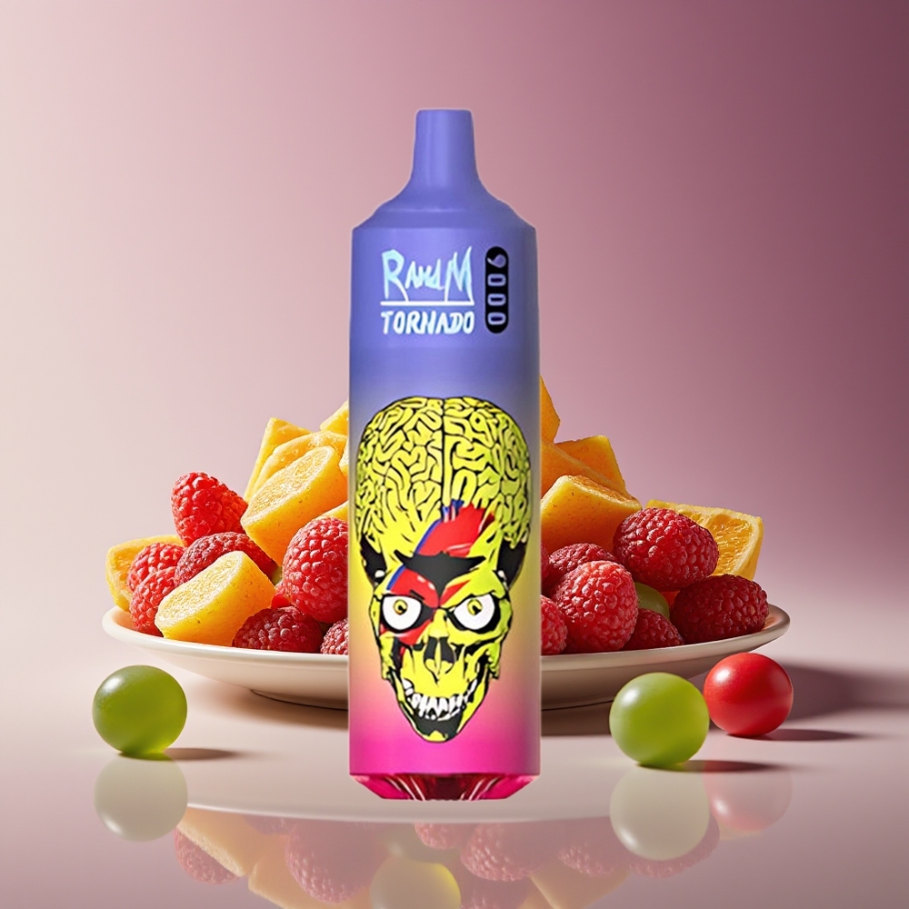 RandM Fumot Tornado 9000 Puffs 18mL Mesh RGB Skittles Disposable Vape