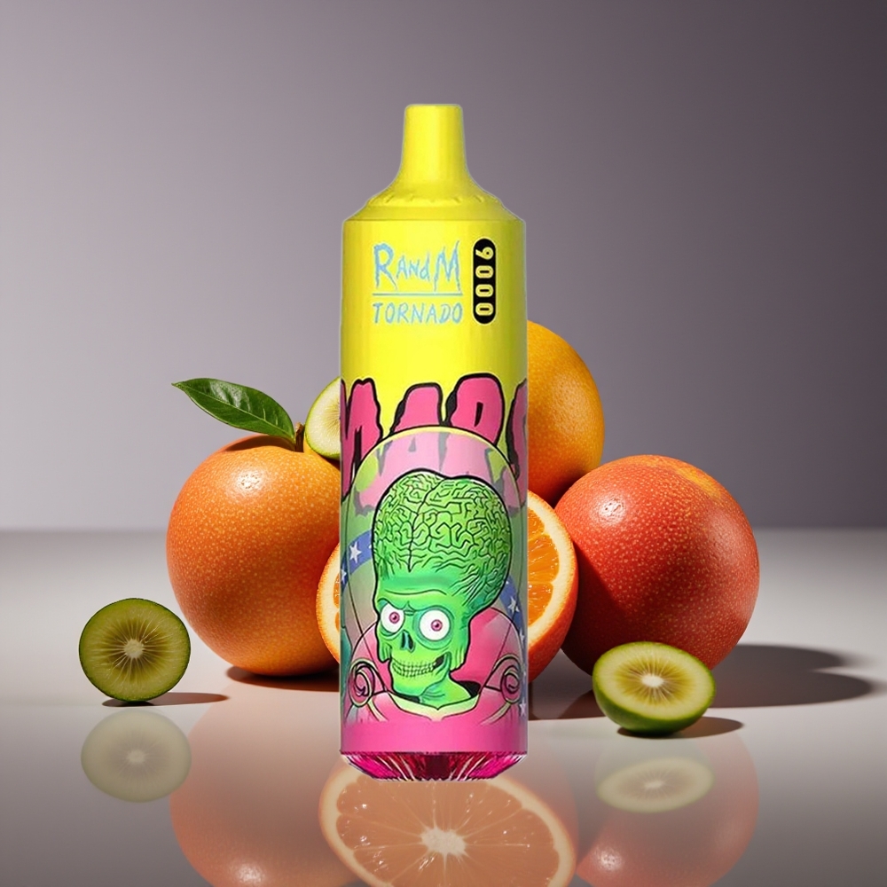 RandM Fumot Tornado 9000 Puffs 18mL Mesh Rechargeable RGB Display Triple Mango Disposable Vape