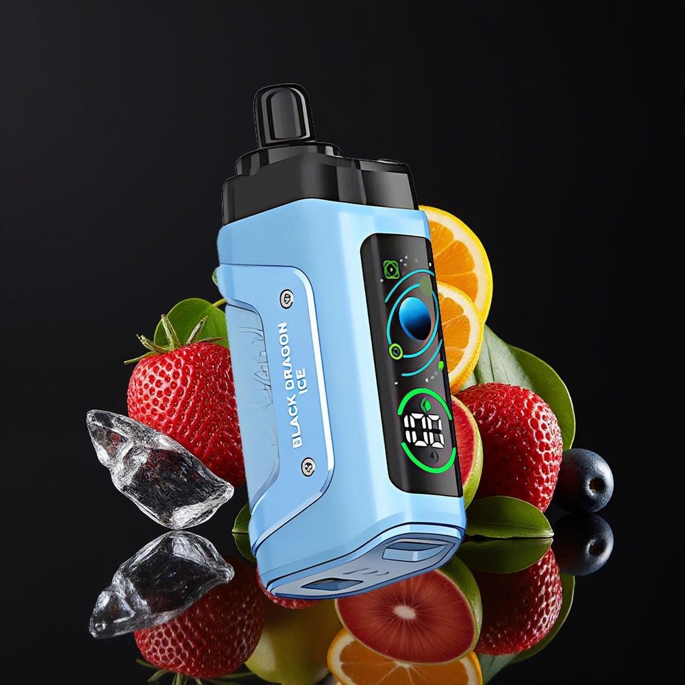 Razz Bar 45000 Puffs Disposable Vape Black Dragon Ice Mesh Adjustable Airflow Type-C