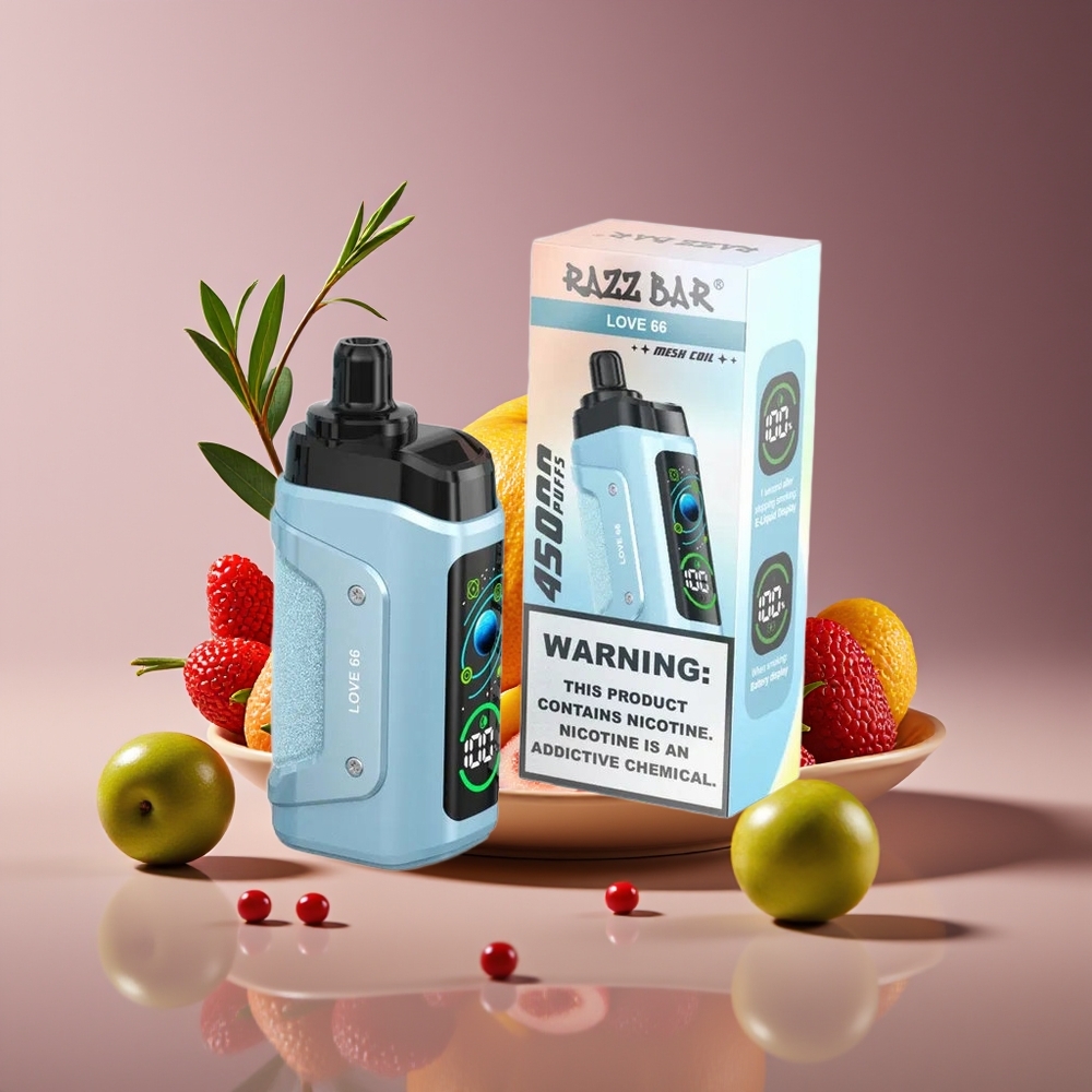 Razz Bar 45000 Puffs Disposable Vape Love 66 Mesh Airflow Rechargeable