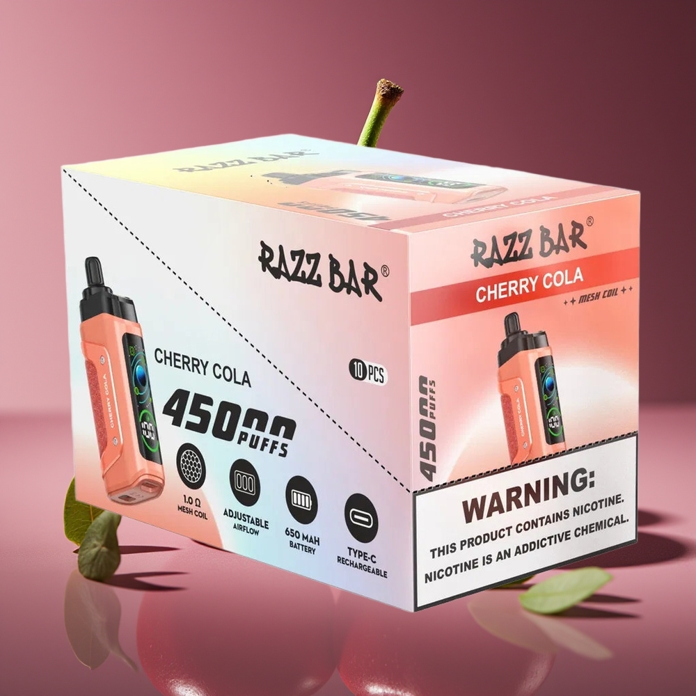Razz Bar 45000 Puffs Mesh Adjustable Disposable Vape Cherry Cola