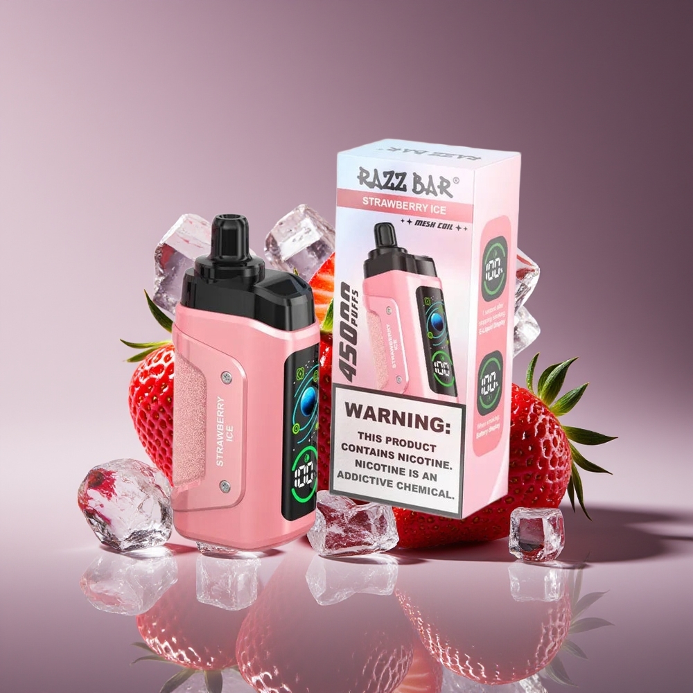 Razz Bar 45000 Puffs Mesh Adjustable Strawberry Ice Disposable Vape