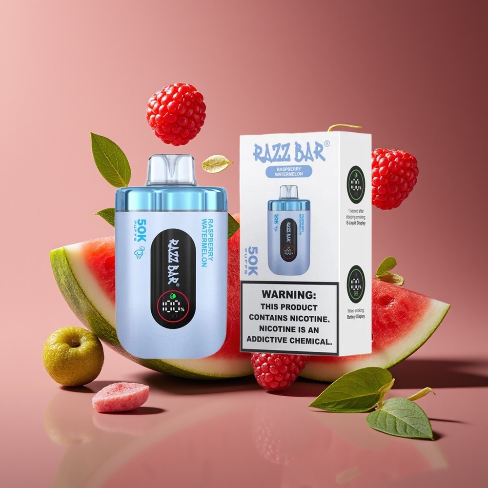 Razz Bar 50K Puffs 650mAh Rechargeable Disposable Vape Raspberry Watermelon