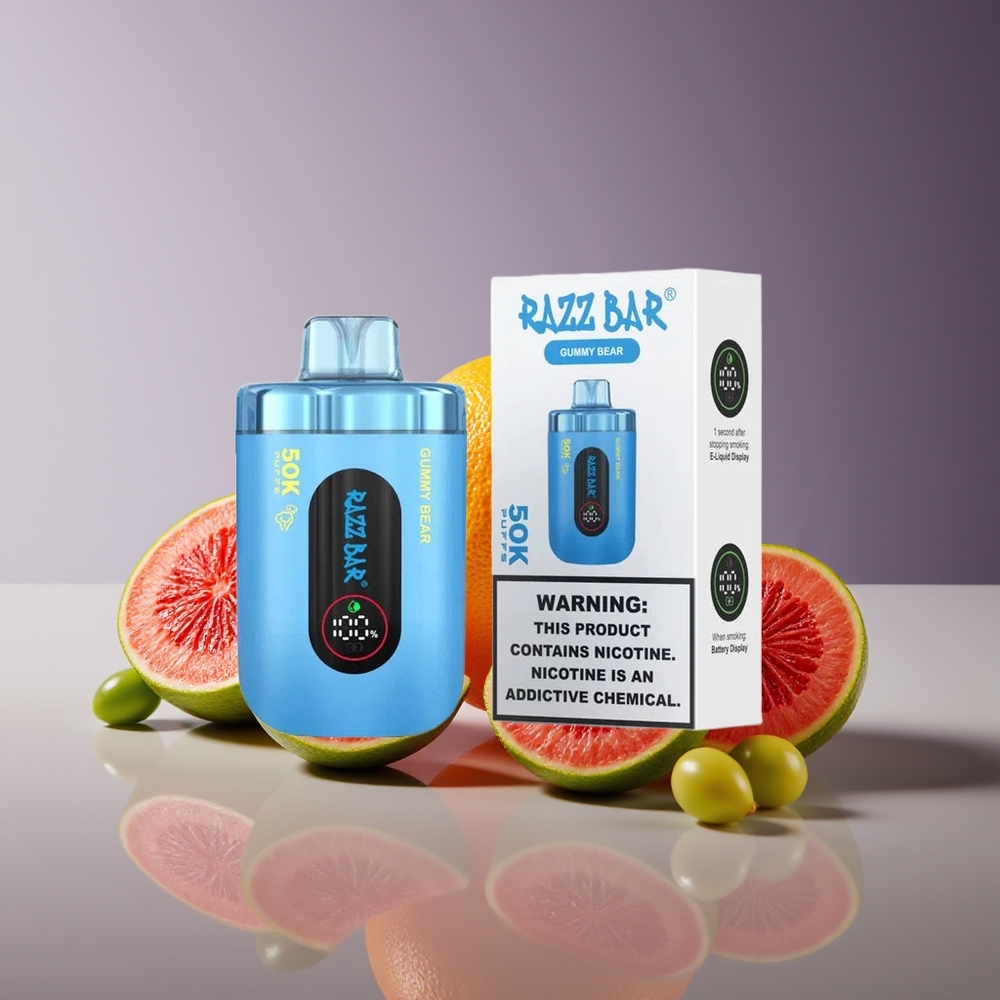 Razz Bar 50K Puffs Mesh Coil Rechargeable Disposable Vape Gummy Bear