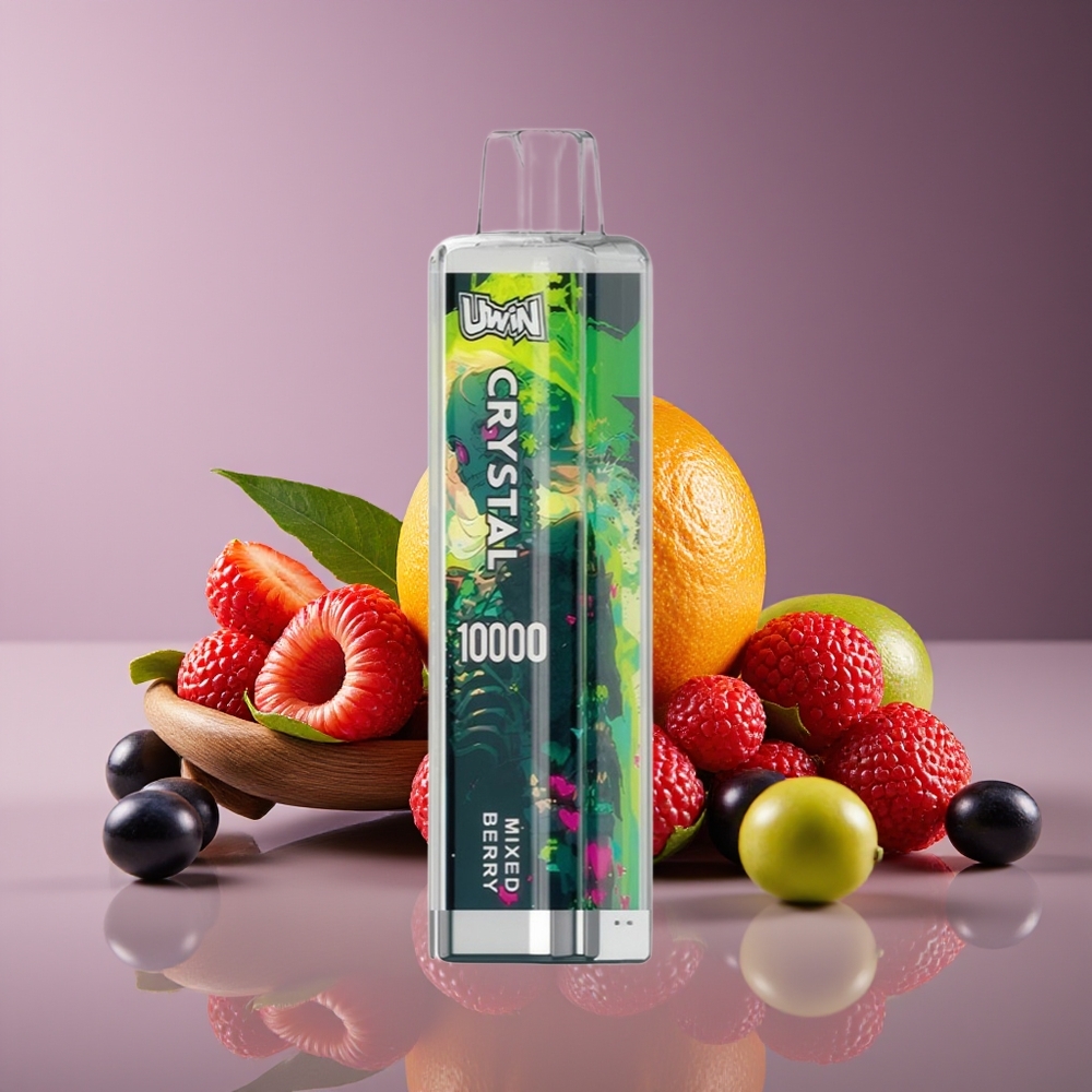 Uwin Crystal 10000 Puffs RGB Disposable Vape Mixed Berry 18ml 08 Ohm Mesh Type-C Fast Charging