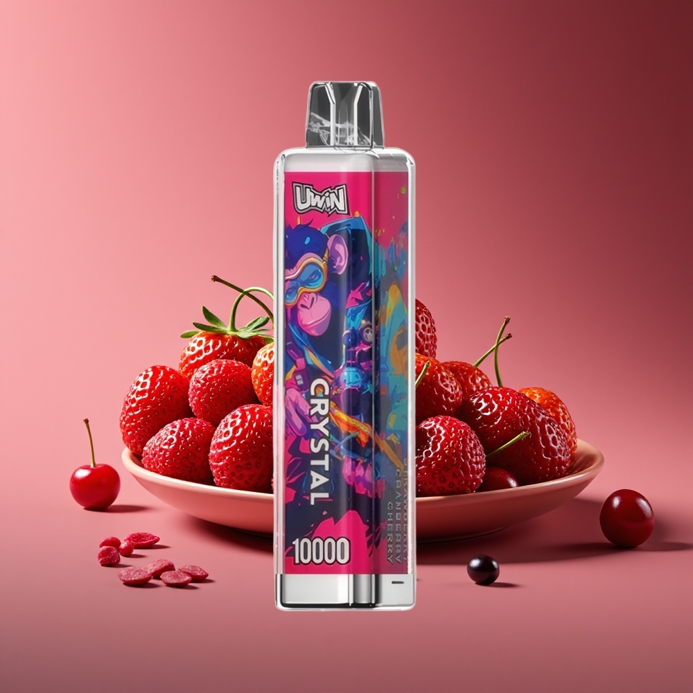 Uwin Crystal 10000 Puffs RGB Disposable Vape Strawberry Cranberry Cherry 18ml 650mAh Type-C
