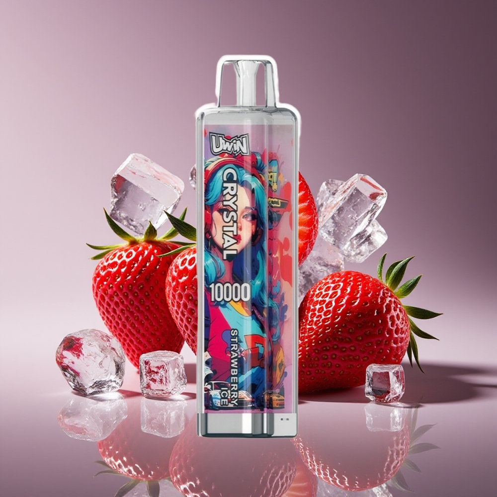 Uwin Crystal 10000 Puffs RGB Disposable Vape Strawberry Ice 18mL Type-C Rechargeable