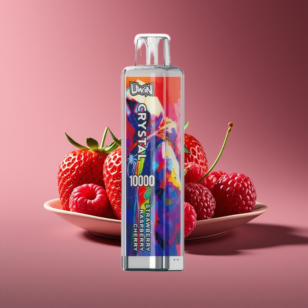 Uwin Crystal 10000 Puffs RGB Disposable Vape Strawberry Raspberry Cherry 18ml Rechargeable