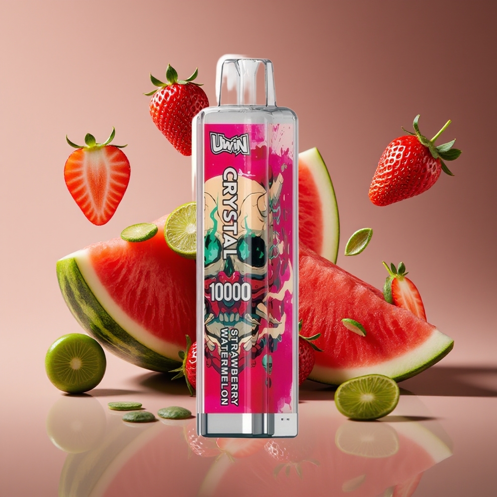 Uwin Crystal 10000 Puffs RGB Disposable Vape Strawberry Watermelon 18ml Type-C 08 Ohm