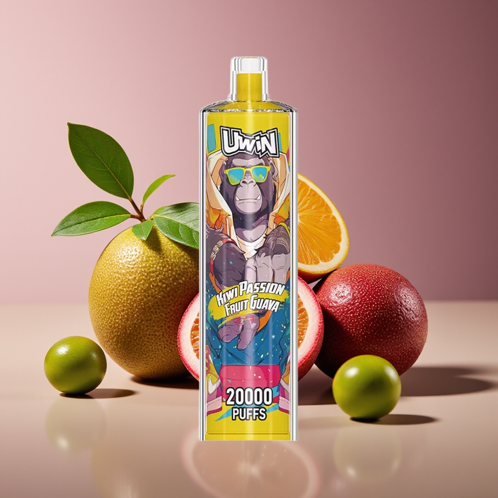 Uwin Shisha Hookah Crystal 20000 Puffs 22ml Mesh Coil Type-C Kiwi Passion Fruit Guava