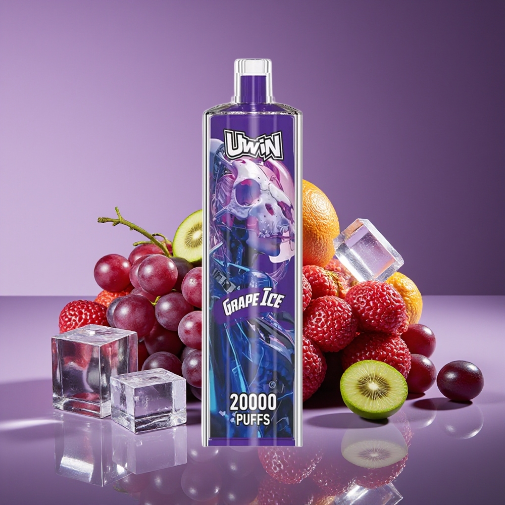 Uwin Shisha Hookah Crystal 20000 Puffs Grape Ice 0 5 22ml Mesh Coil Type-C 650mAh DTL