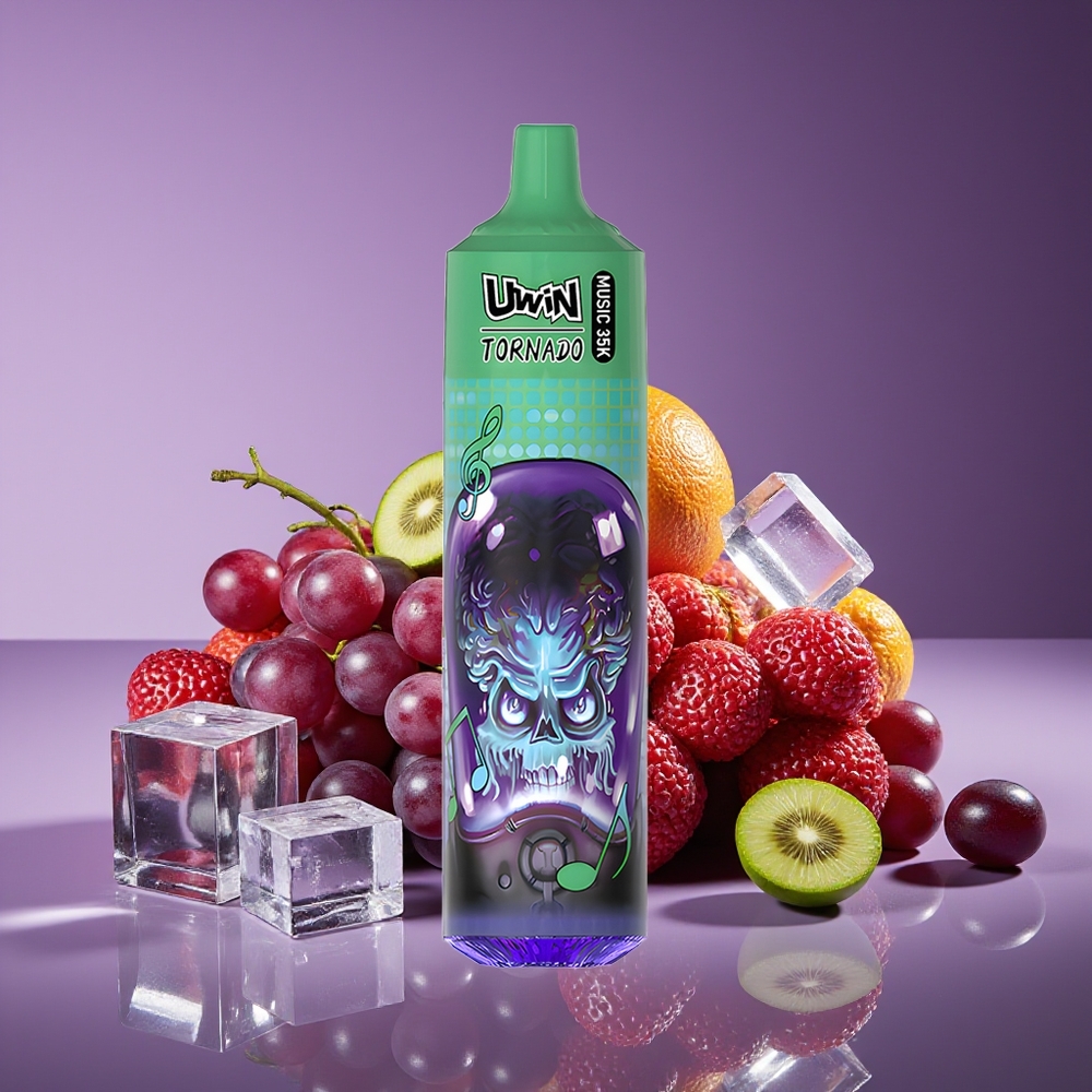 Uwin Tornado 35K Music Disposable Vape Grape Ice Rechargeable Type-C Mesh Coil