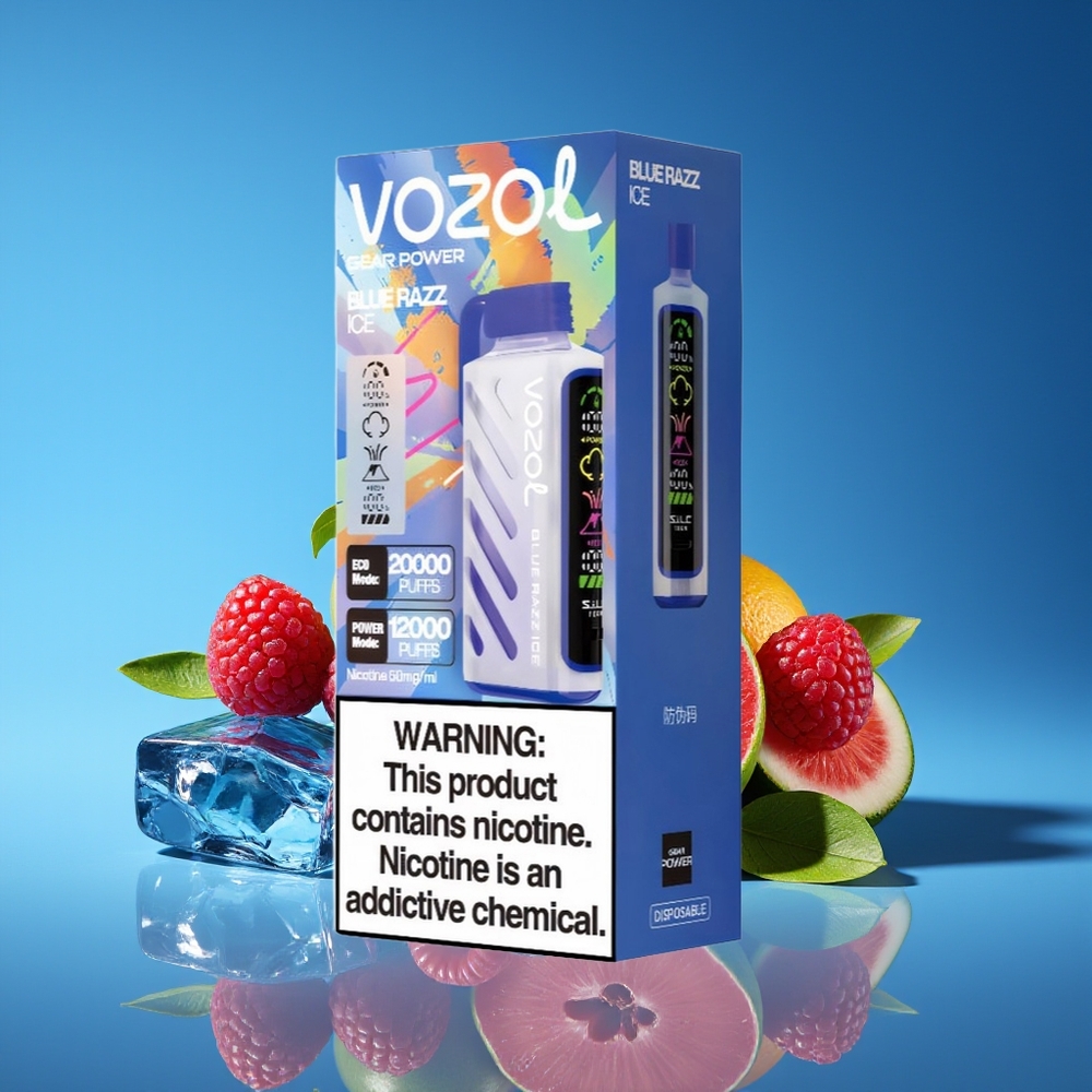 VOZOL Gear Power 20000 Puffs Dual Mesh 20mL Blue Raspberry Ice Disposable Vape
