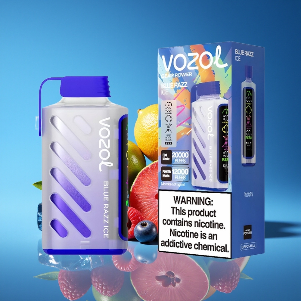 VOZOL Gear Power 20000 Puffs Dual Mesh 20mL Blue Raspberry Ice Disposable Vape
