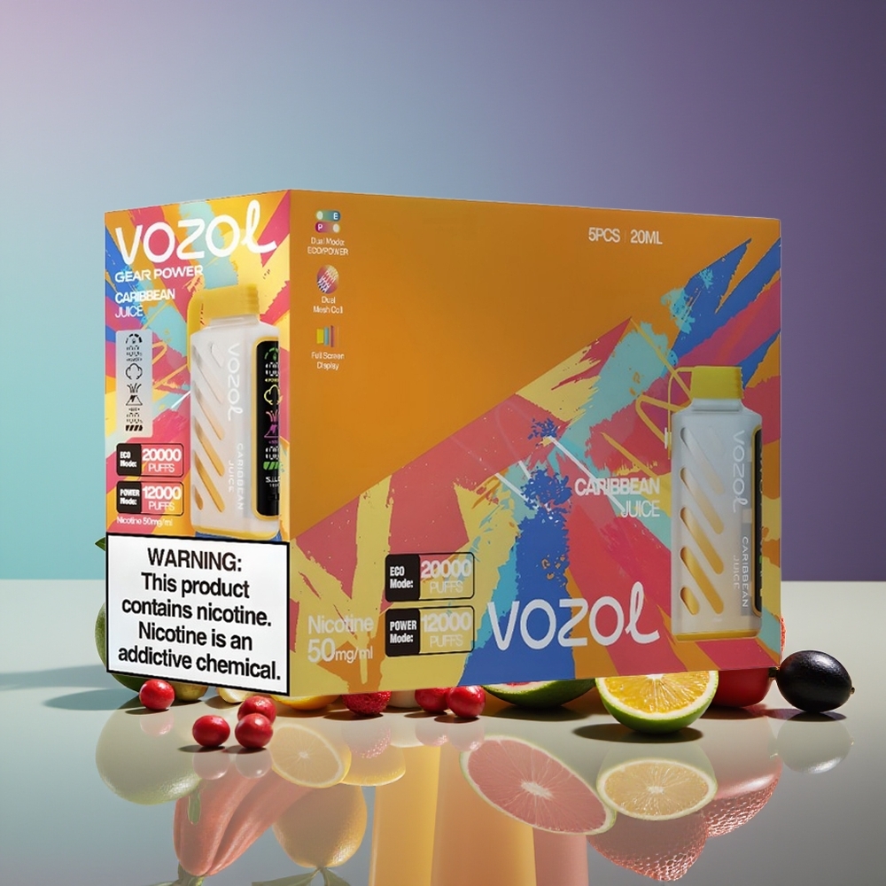 VOZOL Gear Power 20000 Puffs Dual Mesh 20mL Caribbean Juice Disposable Vape