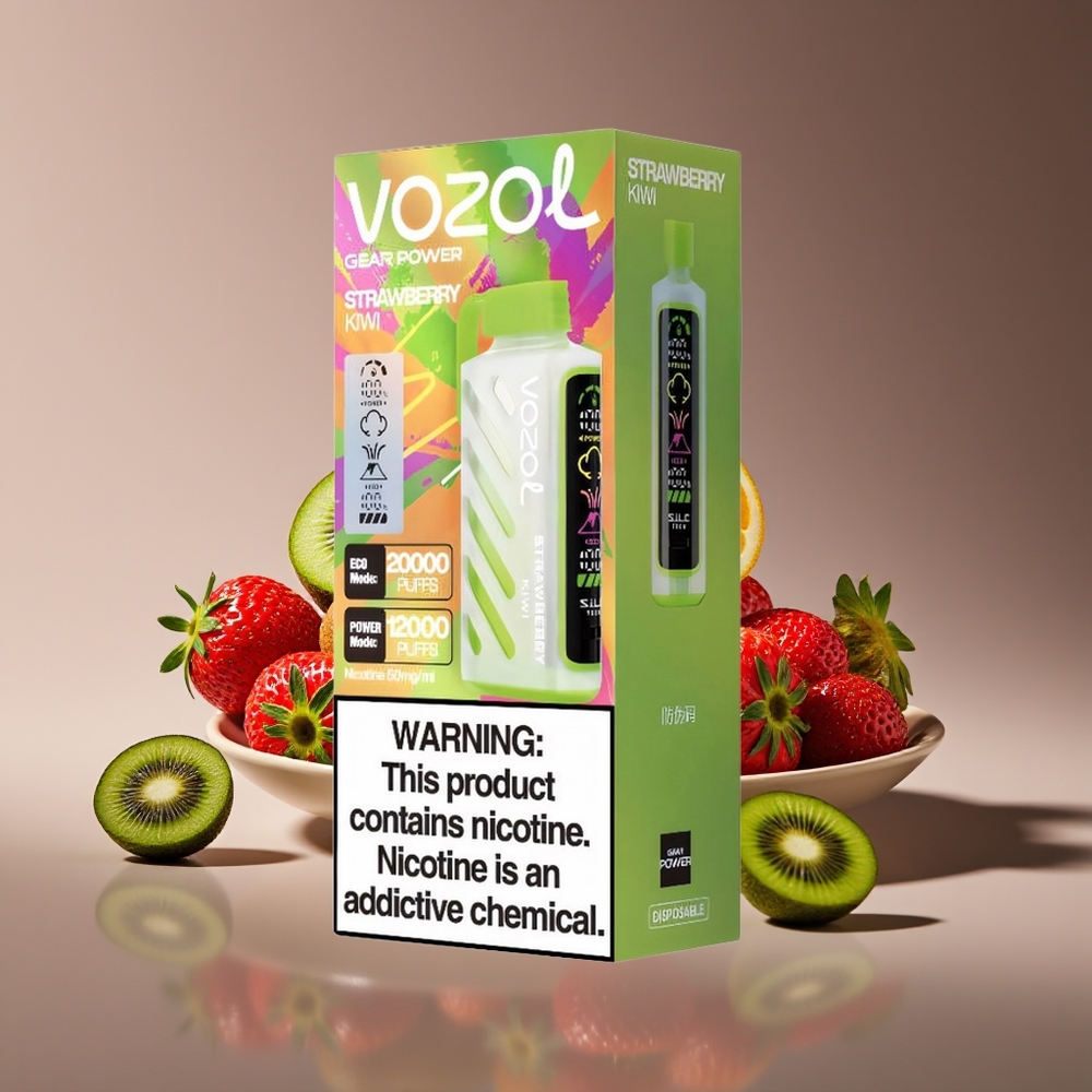 VOZOL Gear Power 20000 Puffs Dual Mesh 20mL Strawberry Kiwi 5 SiLC Tech