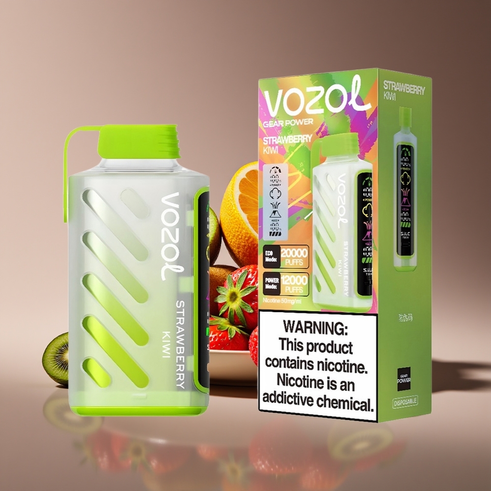 VOZOL Gear Power 20000 Puffs Dual Mesh 20mL Strawberry Kiwi 5 SiLC Tech
