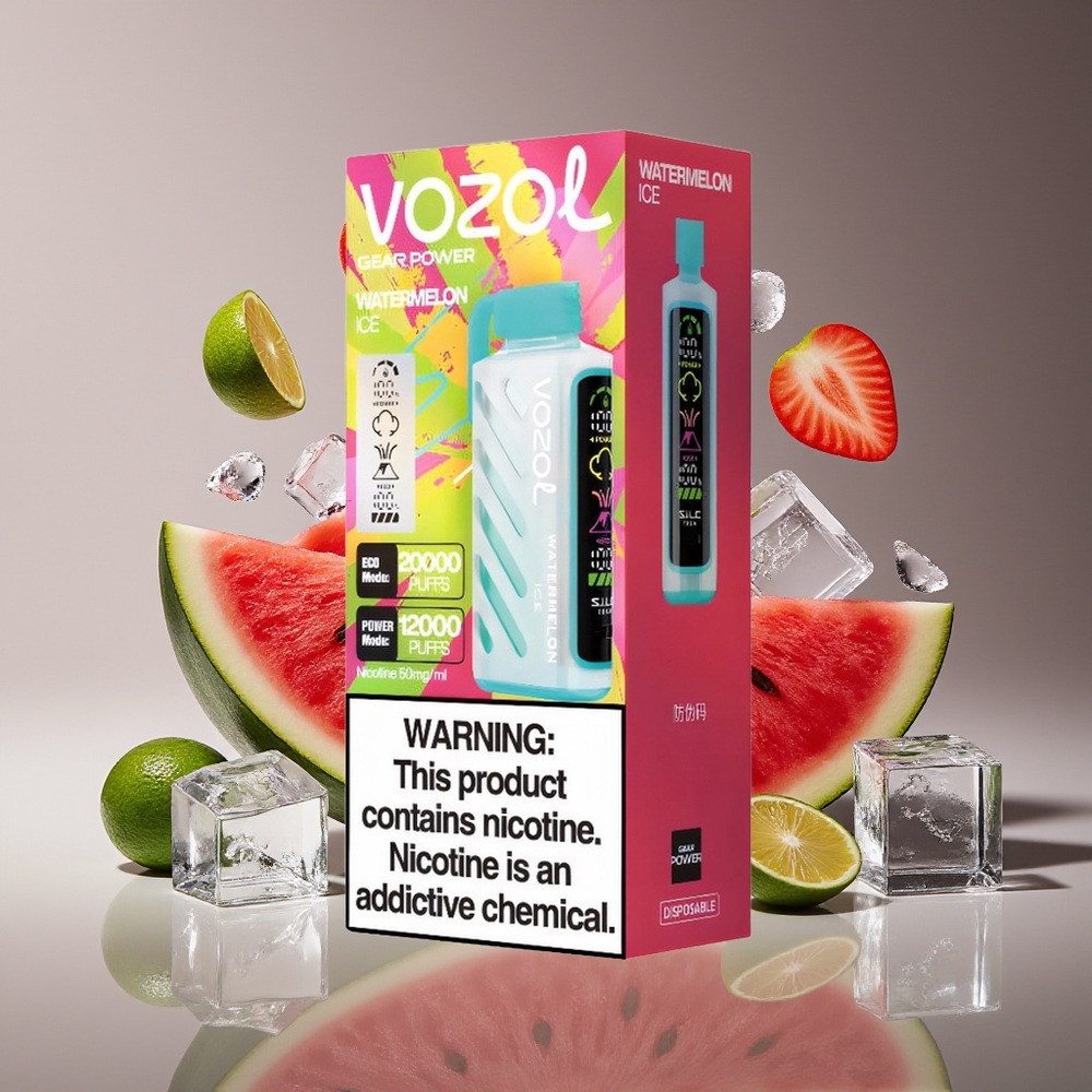 VOZOL Gear Power 20000 Puffs Dual Mesh SiLC Tech 20mL 5 Watermelon Ice Disposable Vape