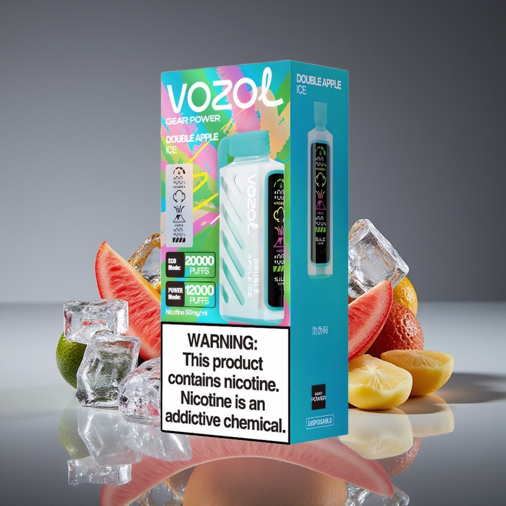 VOZOL Gear Power 20000 Puffs Dual Mesh SiLC Tech 20mL Double Apple Ice Disposable Vape