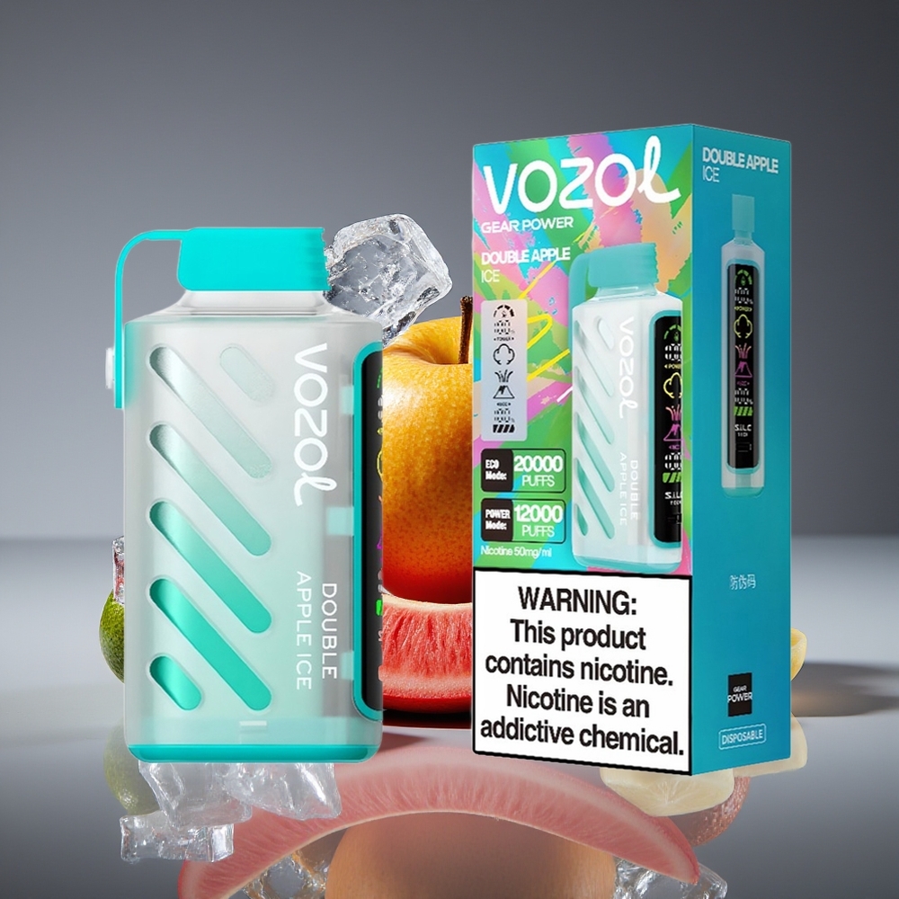 VOZOL Gear Power 20000 Puffs Dual Mesh SiLC Tech 20mL Double Apple Ice Disposable Vape