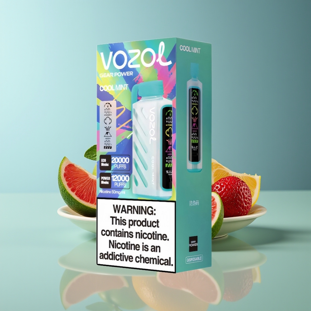 VOZOL Gear Power 20000 Puffs SiLC Tech Dual Mesh 20mL Cool Mint Disposable Vape