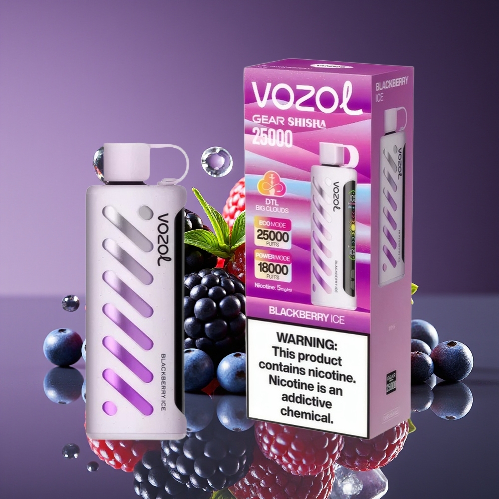 VOZOL Gear Shisha 25000 Puffs Dual Mesh 1000mAh Blackberry Ice Disposable Vape