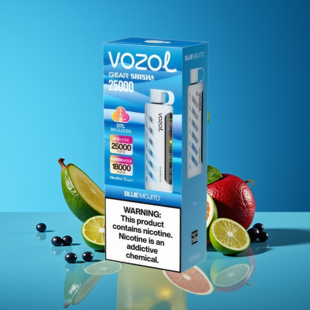 VOZOL Gear Shisha 25000 Puffs Dual Mesh 1000mAh Blue Mojito Disposable Vape