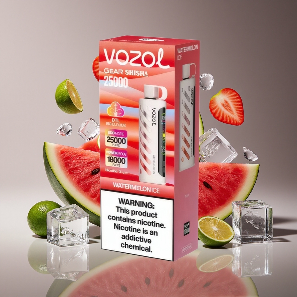 VOZOL Gear Shisha 25000 Puffs Dual Mesh 1000mAh Watermelon Ice Disposable Vape