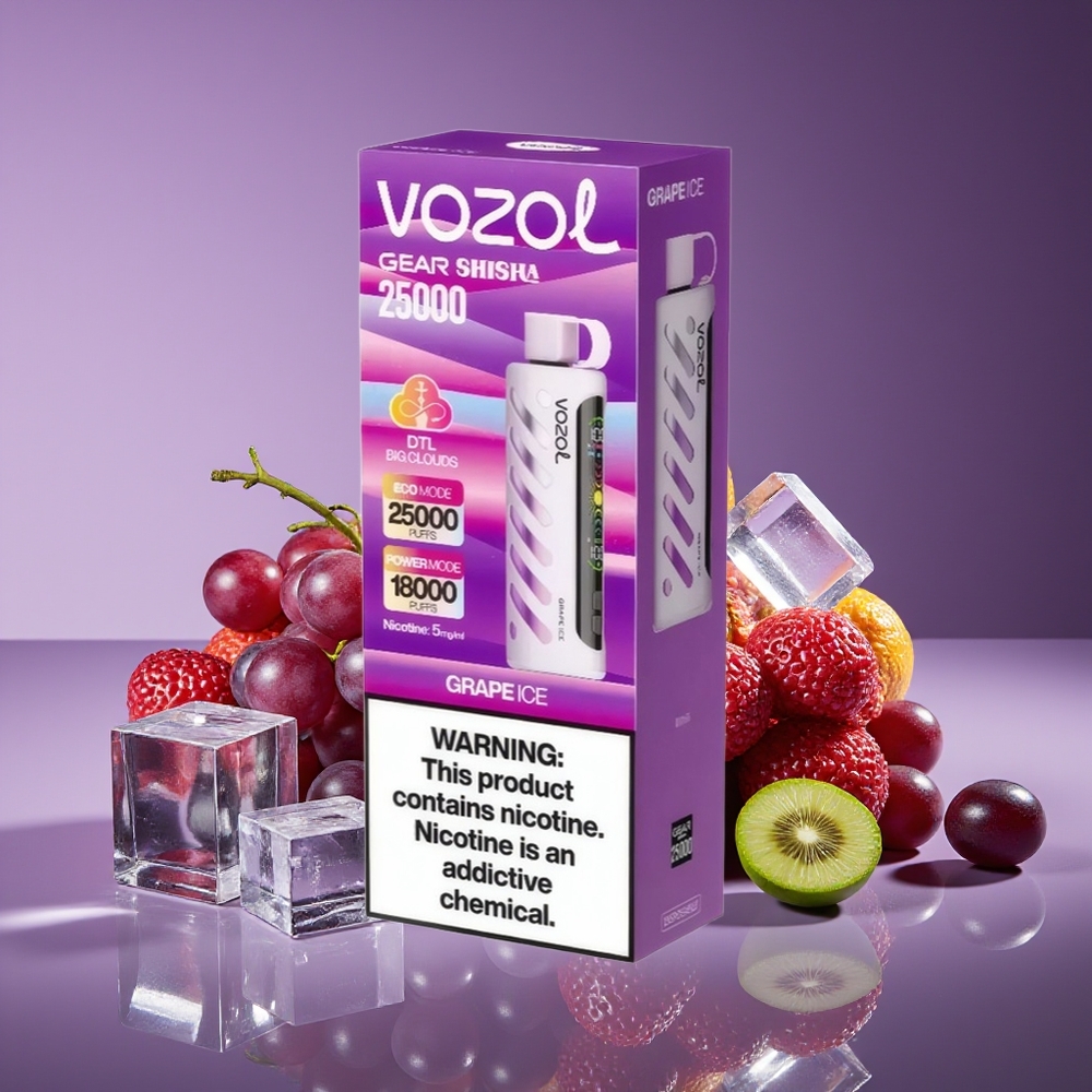 VOZOL Gear Shisha 25000 Puffs Dual Mesh Grape Ice Disposable Vape 1000mAh